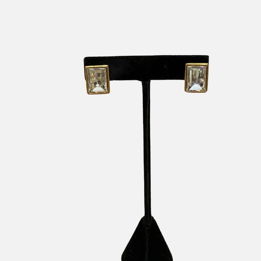 Napier Gold Tone Rectangular Stud Earrings - image 1